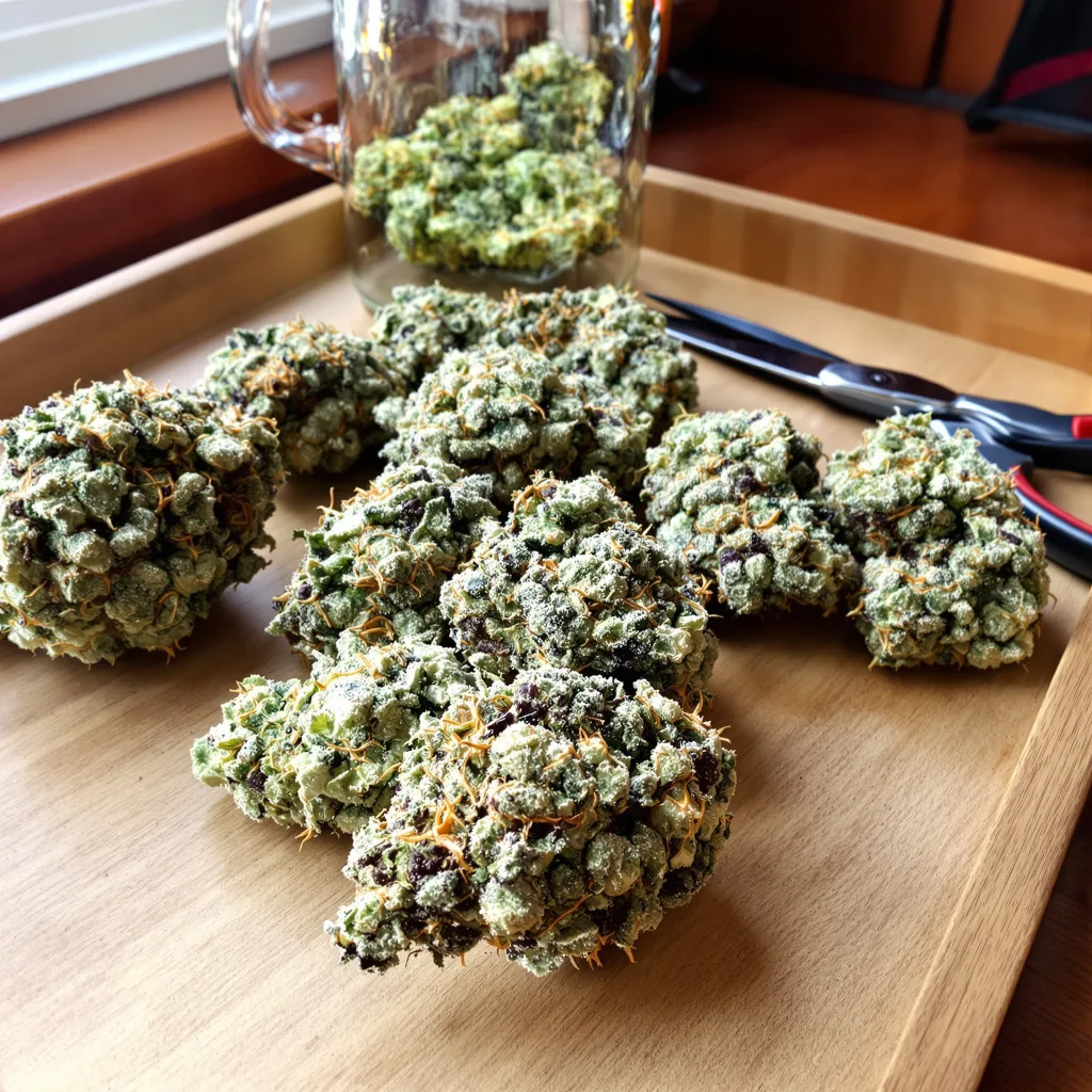 Strawberry Gary 38% indica / 62% sativa — fleur avec trichomes visibles