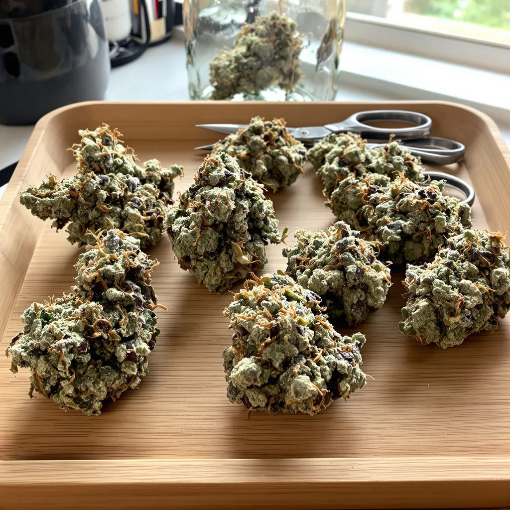 Strawberry Lemonade 40% indica / 60% sativa — fleur avec trichomes visibles