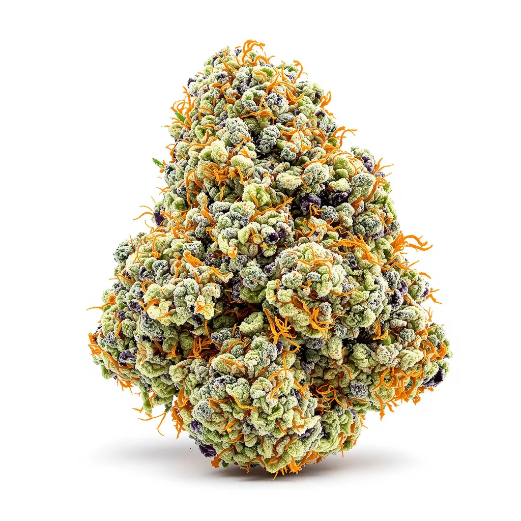 Sugar Cookie 60% indica / 40% sativa — fleur avec trichomes visibles