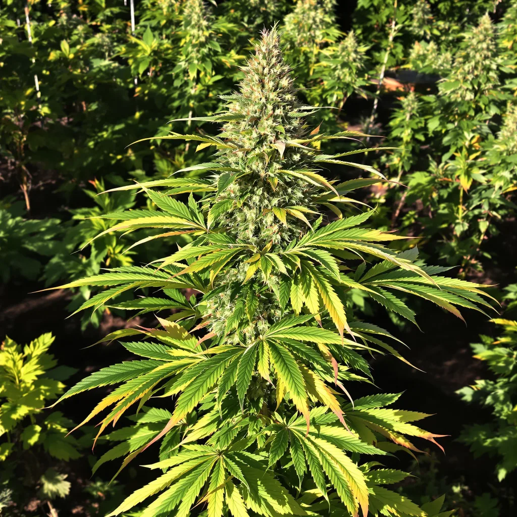 Sugar Kush 69% indica / 31% sativa — fleur avec trichomes visibles