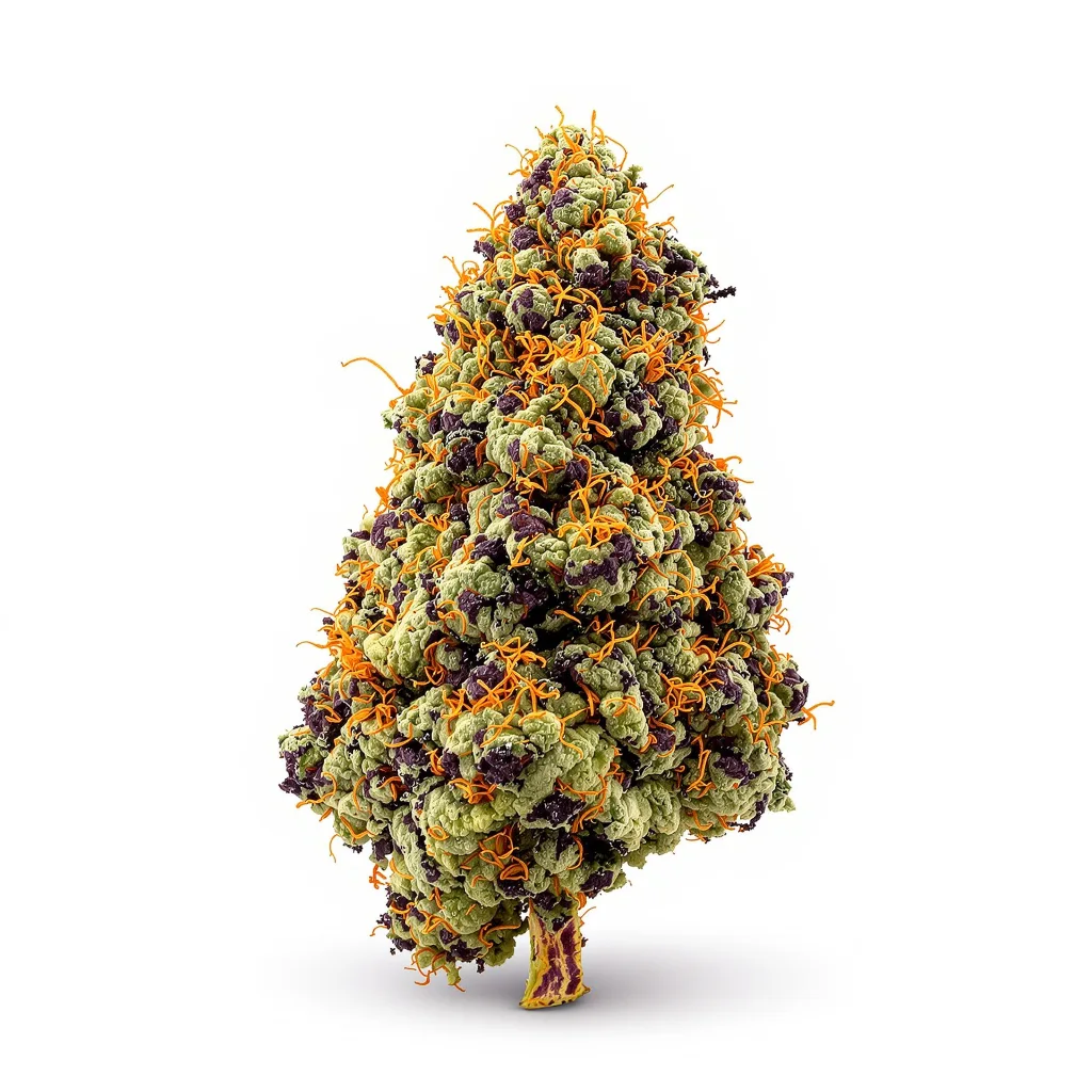 Sugar Shack 69% indica / 31% sativa — fleur avec trichomes visibles