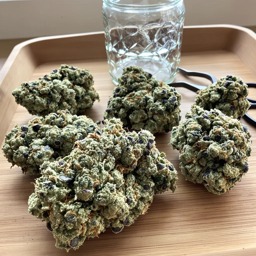 Sundae Driver 64% indica / 36% sativa — fleur avec trichomes visibles