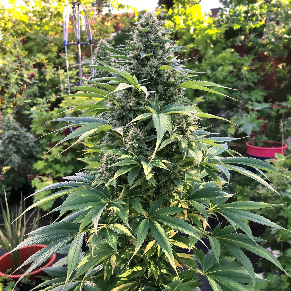 Super Blue Dream 75% indica / 25% sativa — fleur avec trichomes visibles