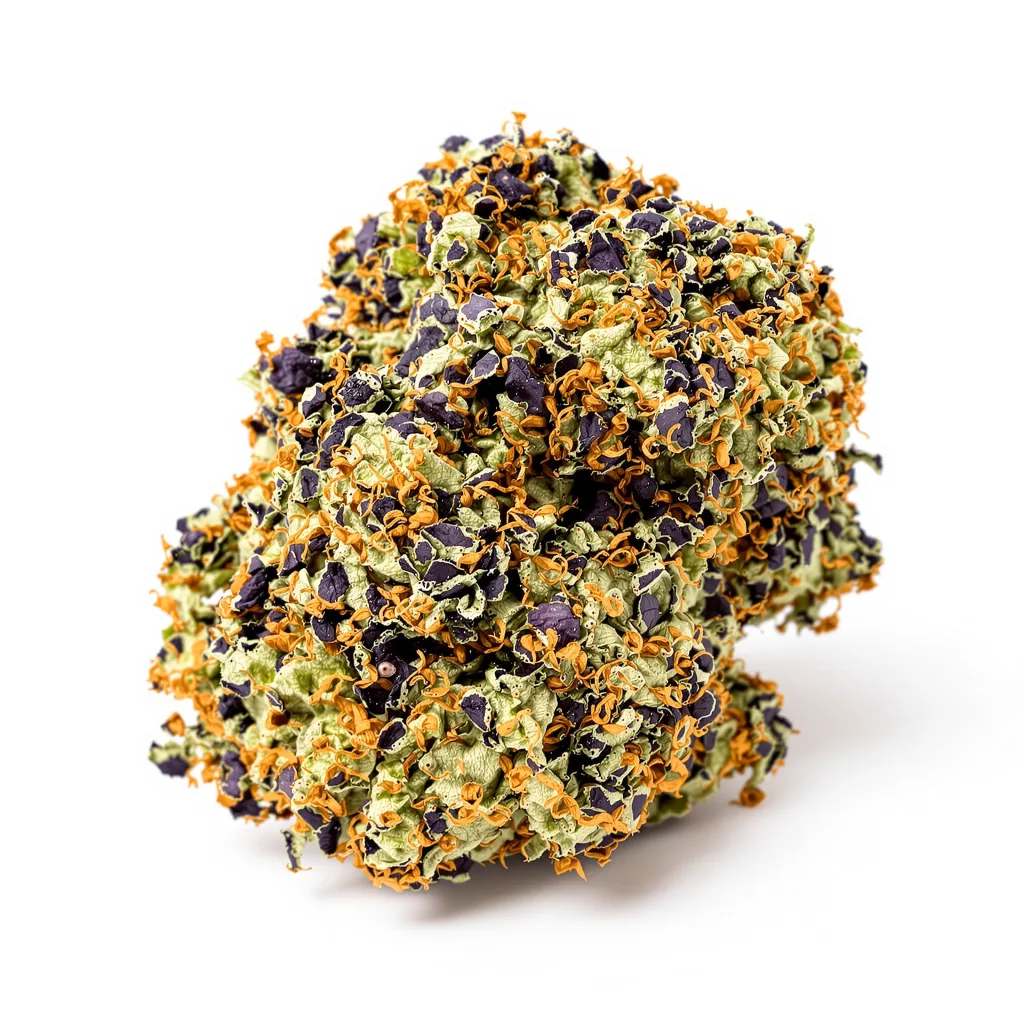 Super Blue Dream 75% indica / 25% sativa — fleur avec trichomes visibles