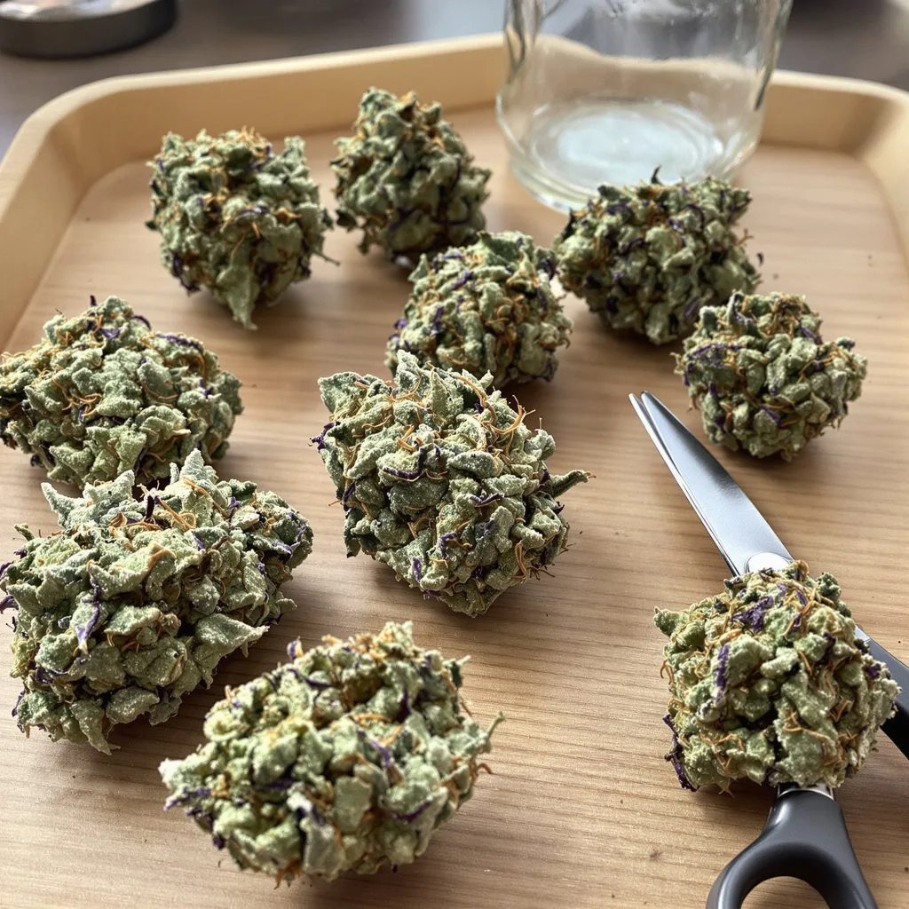 Super Jack 60% indica / 40% sativa — fleur avec trichomes visibles