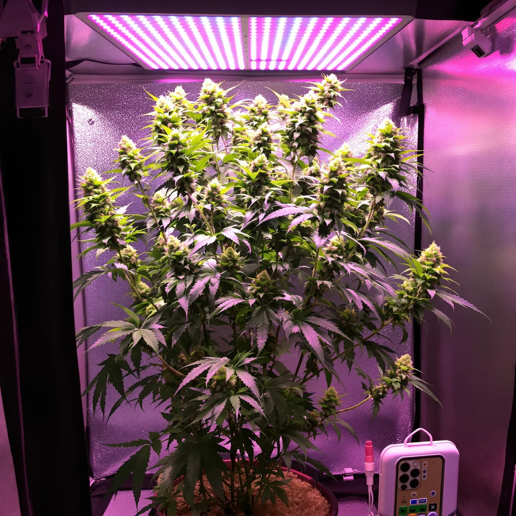 Plante de cannabis Super Snow Dog en floraison — 120-180 cm féminisée