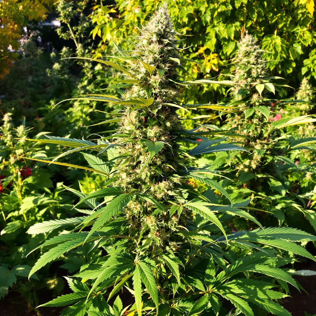 Super Snow Dog 54% indica / 46% sativa — fleur avec trichomes visibles