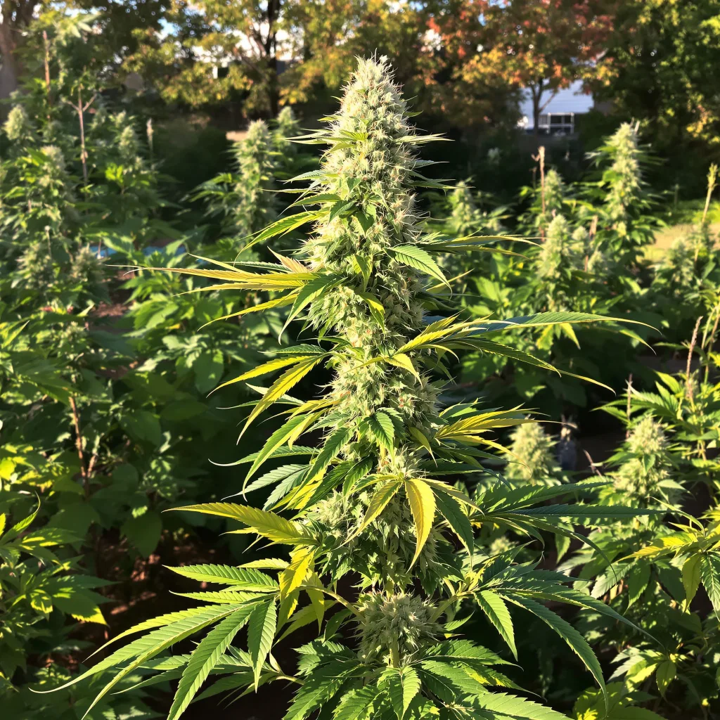 Superglue 52% indica / 48% sativa — fleur avec trichomes visibles