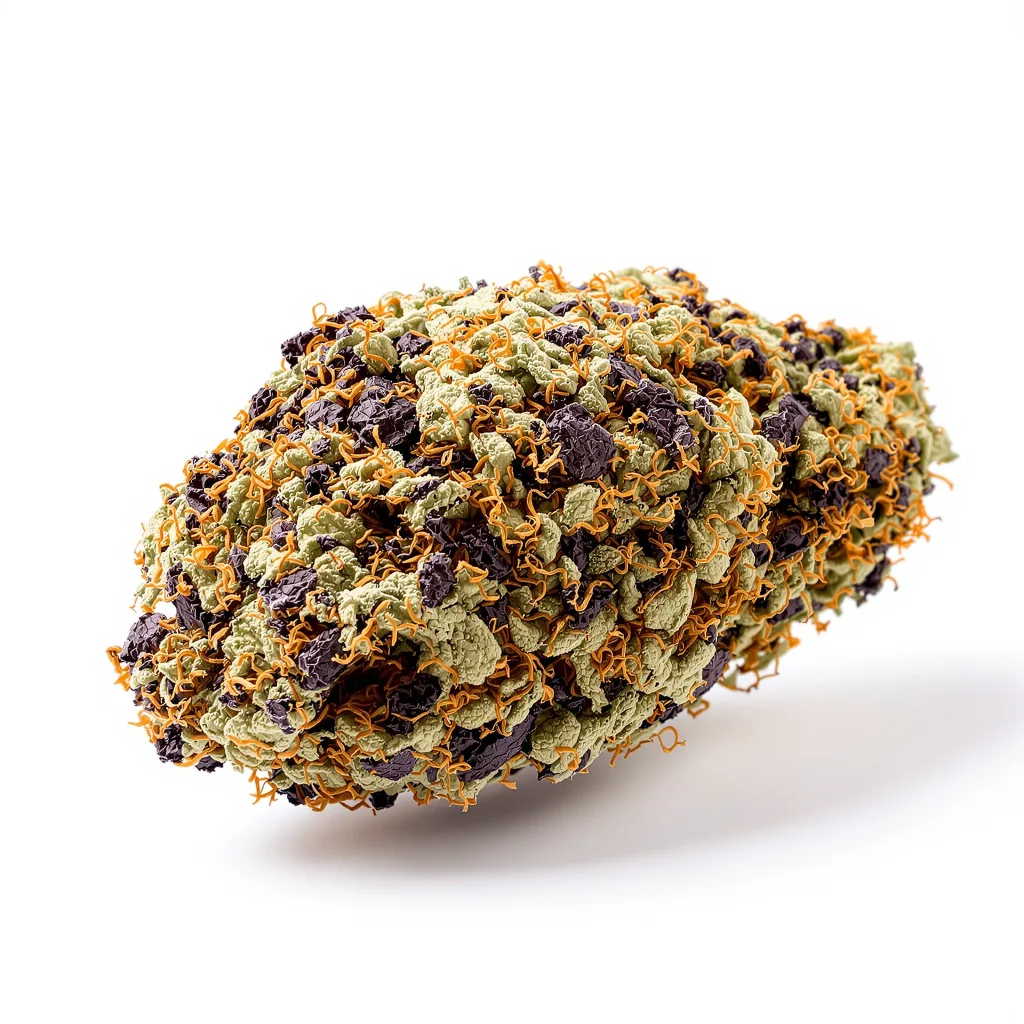 Sweet Baby Jane 82% indica / 18% sativa — fleur avec trichomes visibles