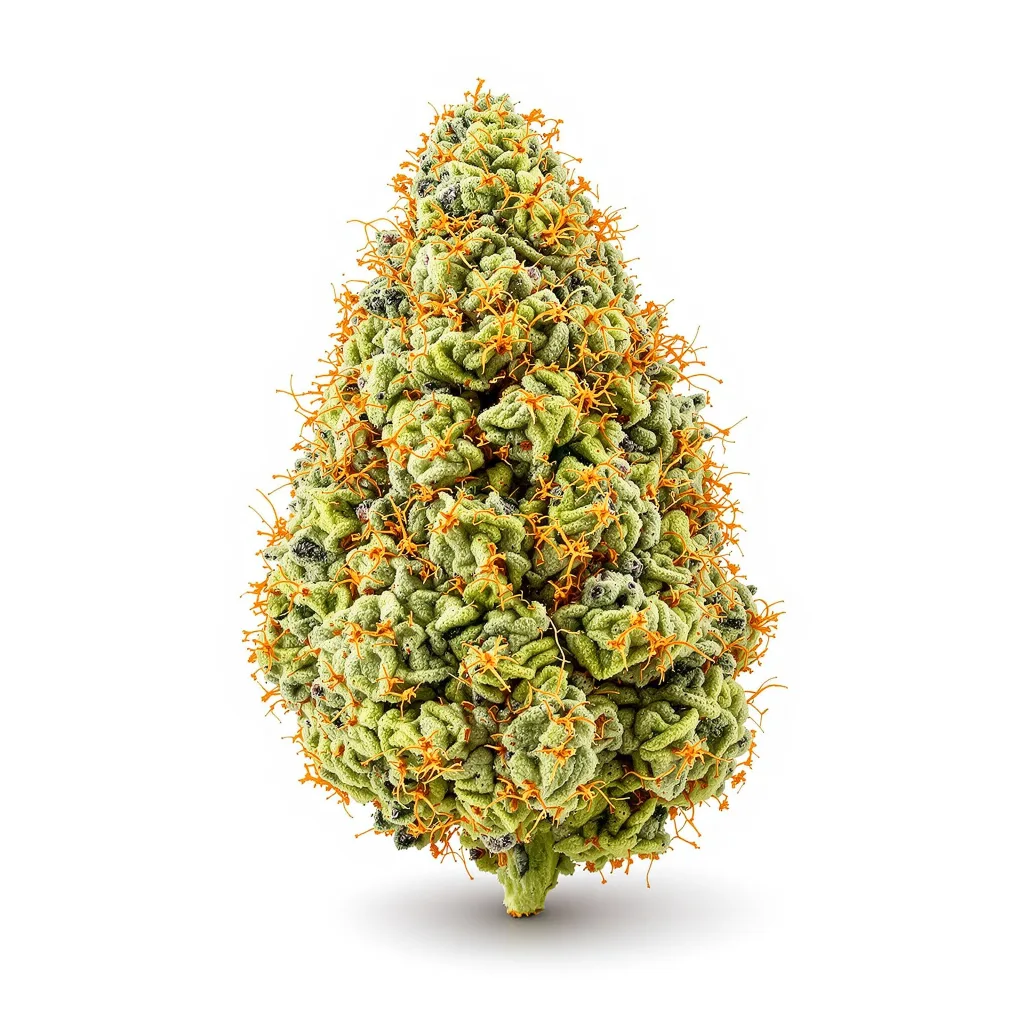 Sweet Cheese 17% indica / 83% sativa — fleur avec trichomes visibles