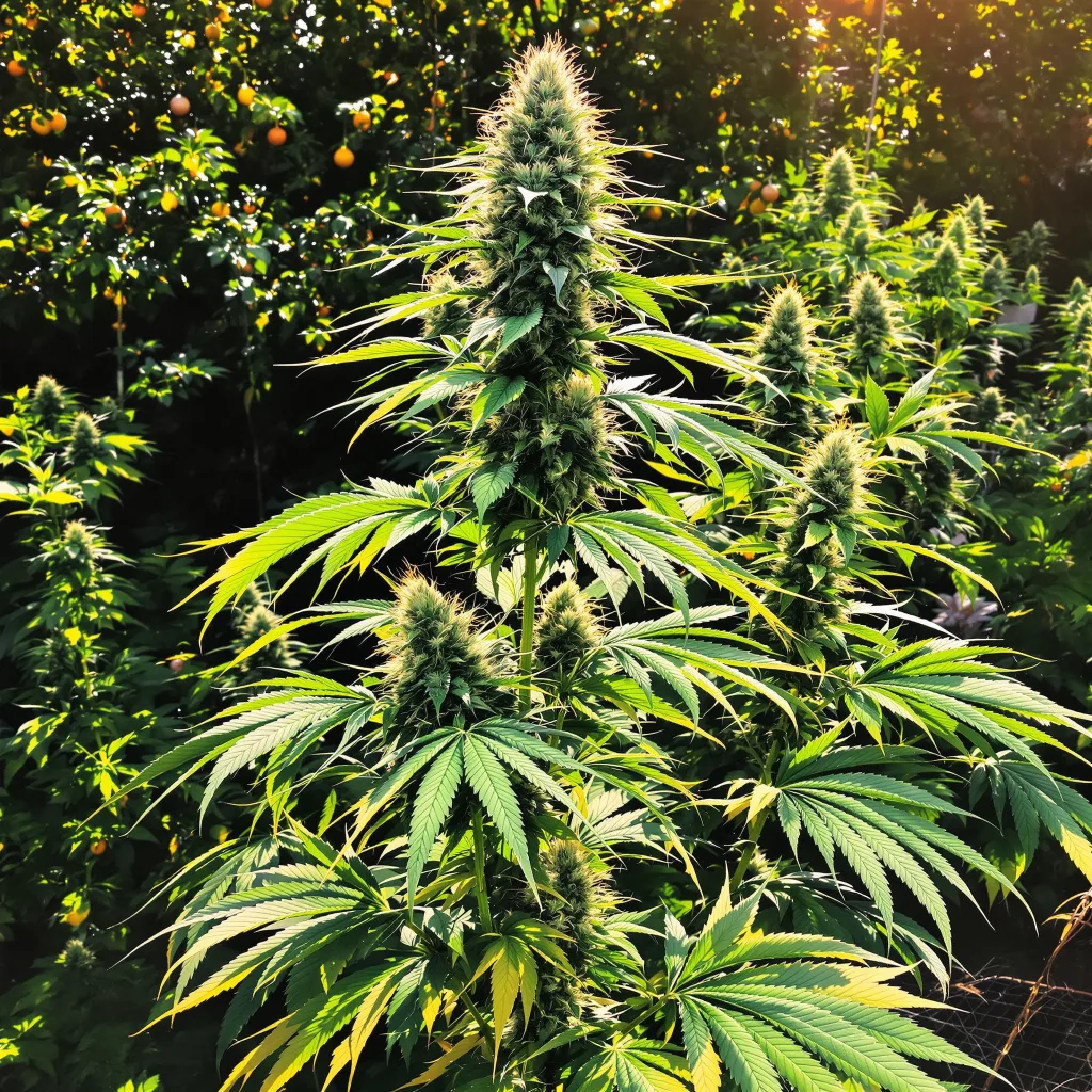 Sweet Island 19% indica / 81% sativa — fleur avec trichomes visibles