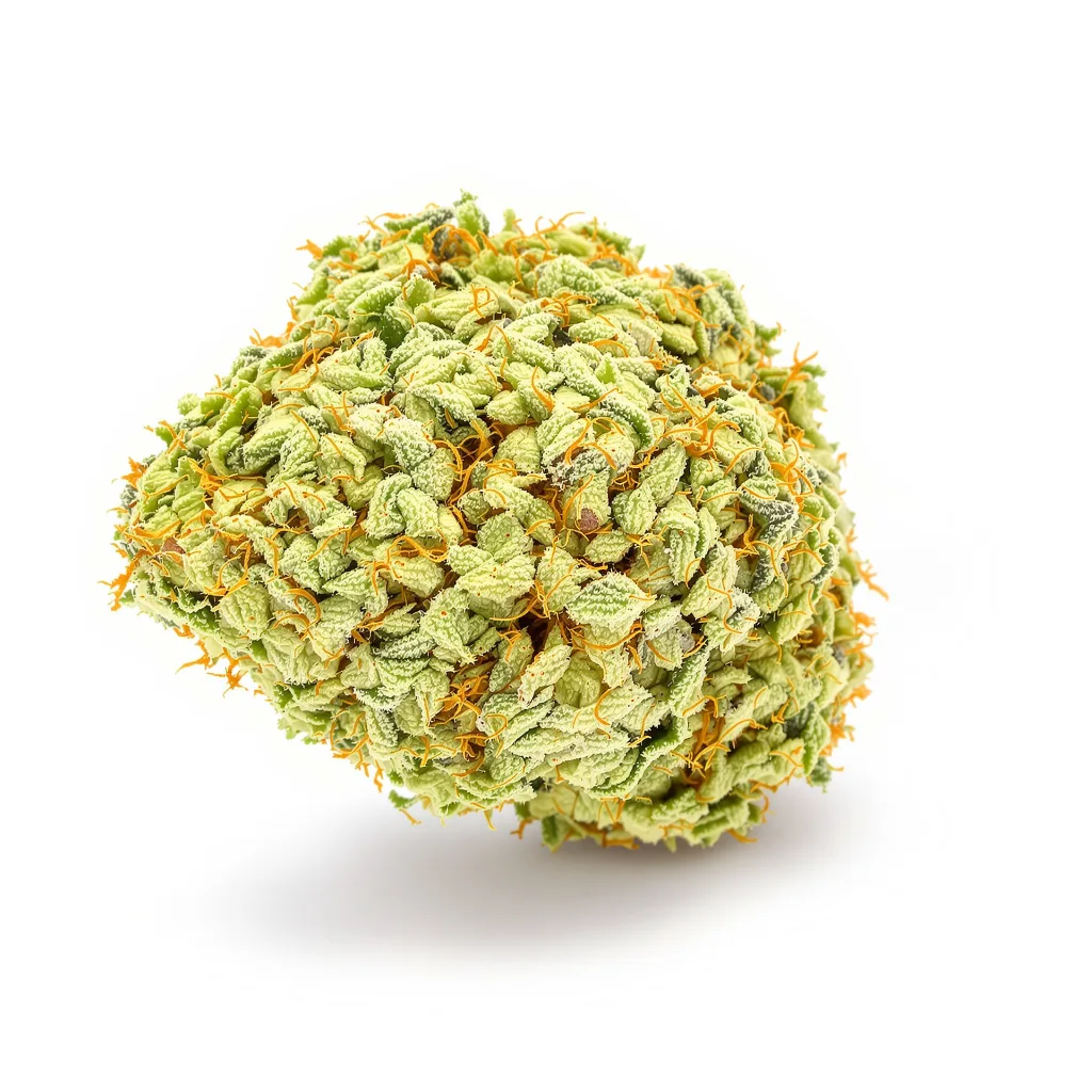 Sweet Island 19% indica / 81% sativa — fleur avec trichomes visibles