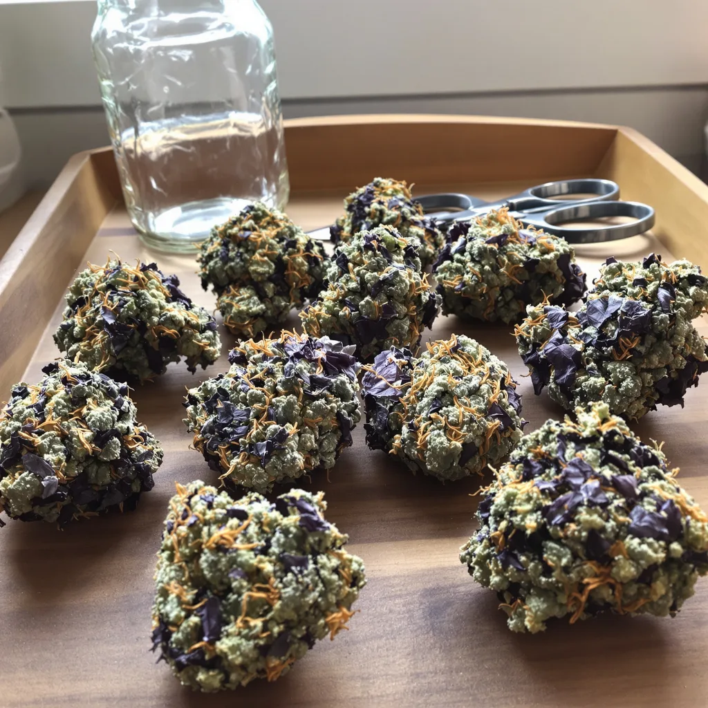 Sweet Lafayette 87% indica / 13% sativa — fleur avec trichomes visibles
