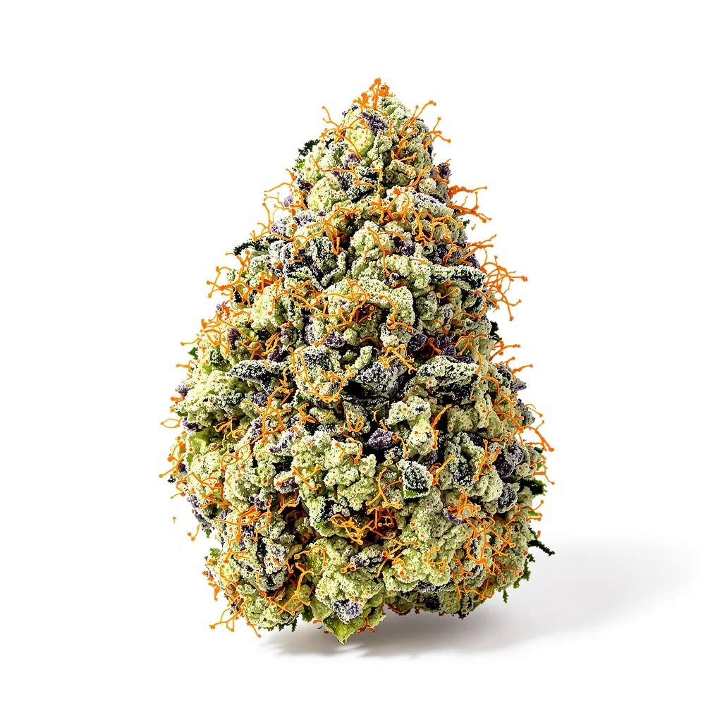 Sweet Nina 54% indica / 46% sativa — fleur avec trichomes visibles