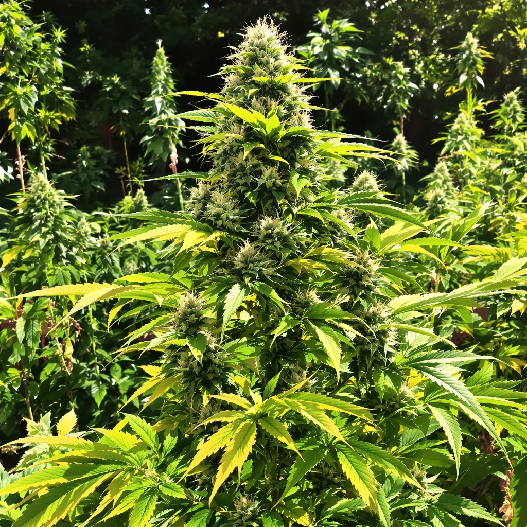 Sweet Nina 54% indica / 46% sativa — fleur avec trichomes visibles