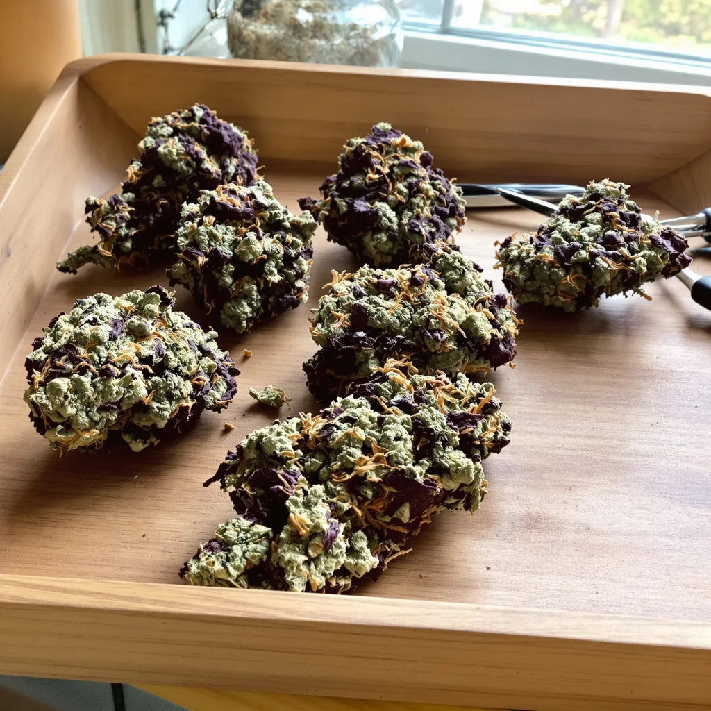 Sweet ZZ 85% indica / 15% sativa — fleur avec trichomes visibles