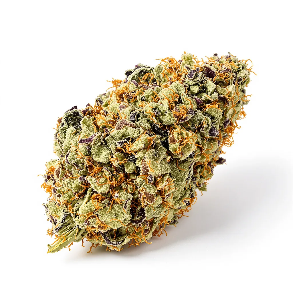 Tahoe OG Kush 62% indica / 38% sativa — fleur avec trichomes visibles