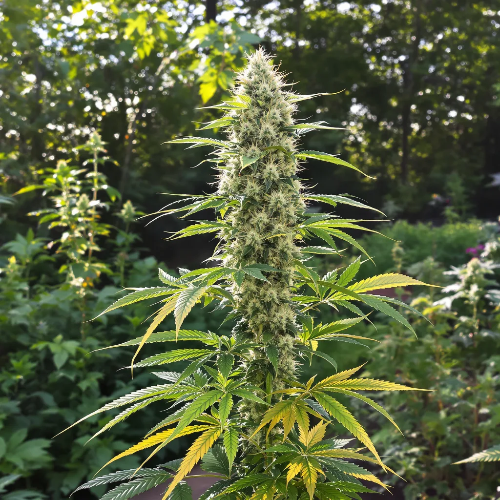 Tangerine 40% indica / 60% sativa — fleur avec trichomes visibles