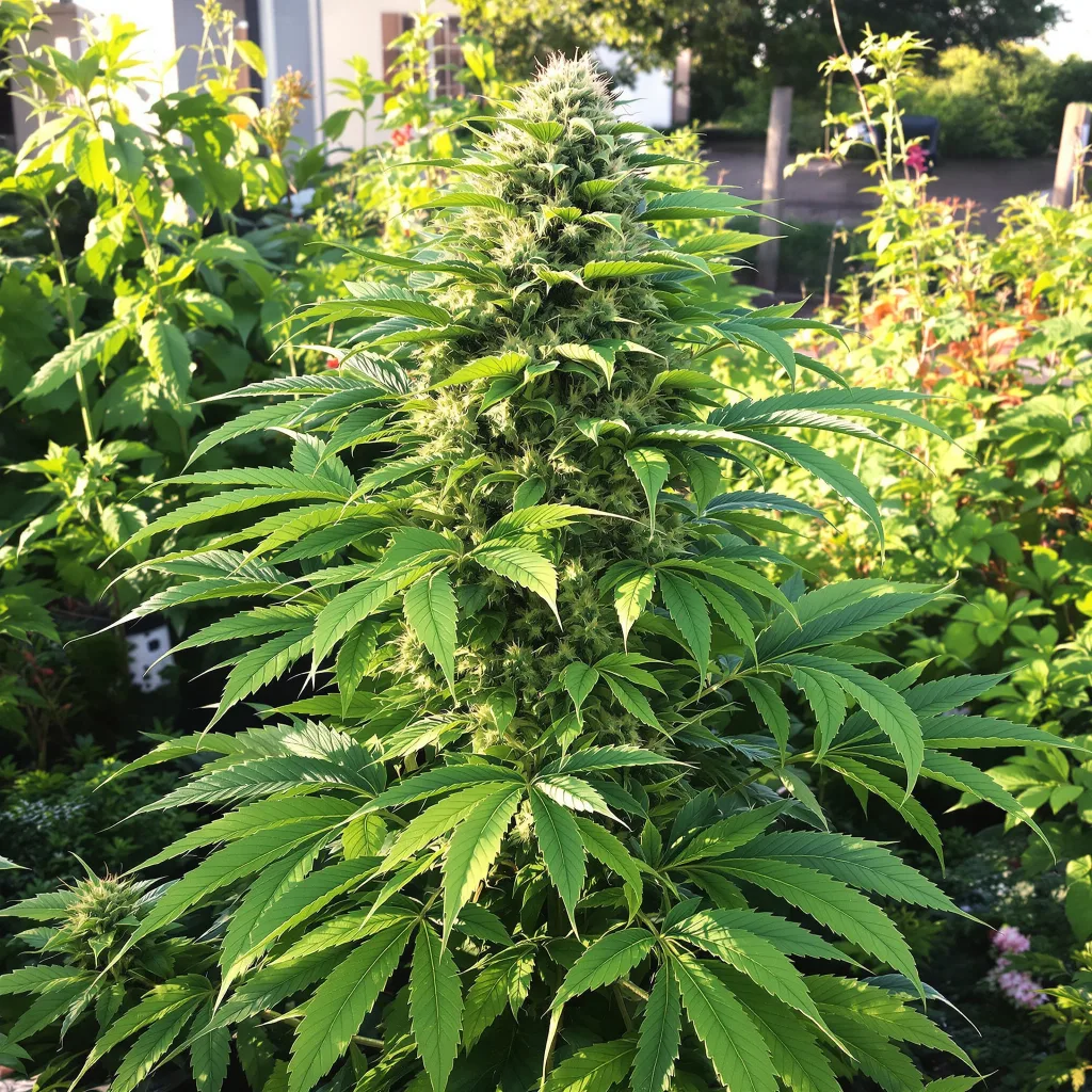 Tangerine Kush 70% indica / 30% sativa — fleur avec trichomes visibles