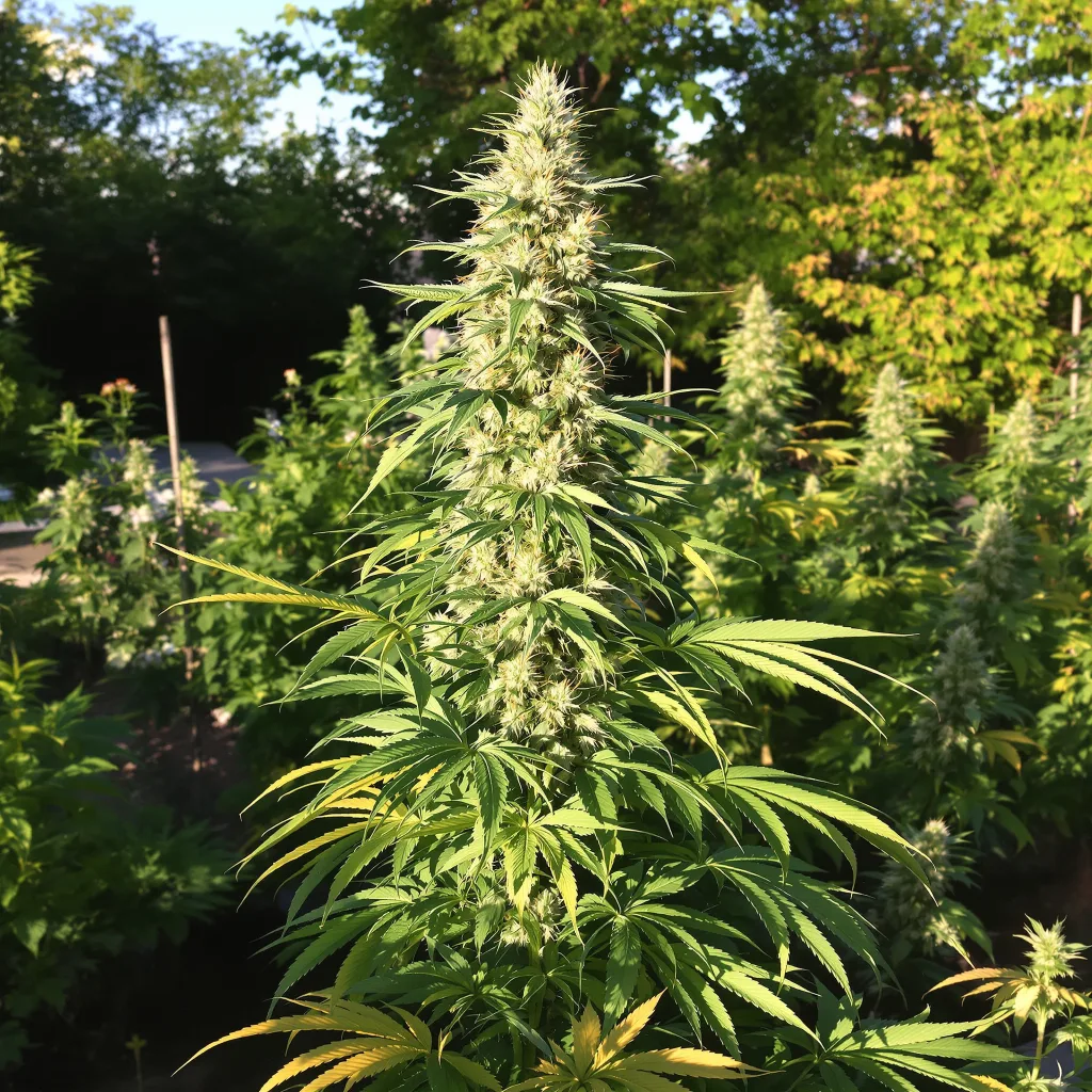 Tangie 18% indica / 82% sativa — fleur avec trichomes visibles