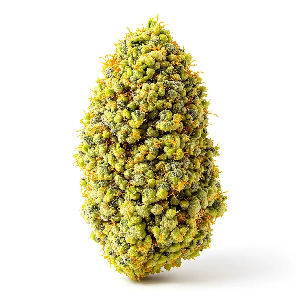 Tangie 18% indica / 82% sativa — fleur avec trichomes visibles