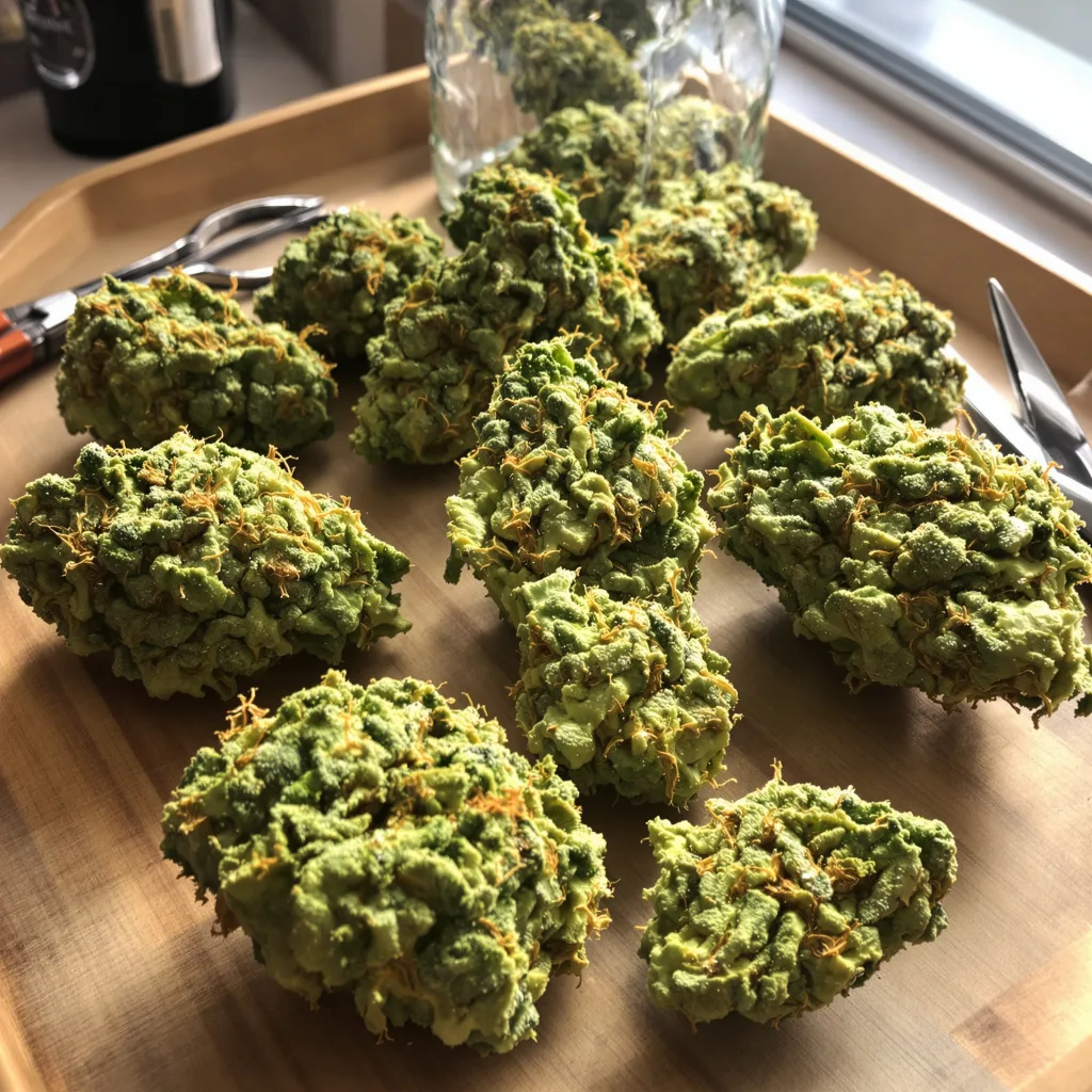 Tangilope 10% indica / 90% sativa — fleur avec trichomes visibles