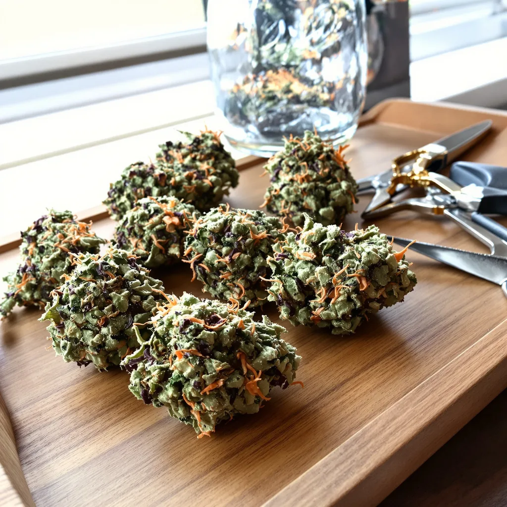 Tango 53% indica / 47% sativa — fleur avec trichomes visibles