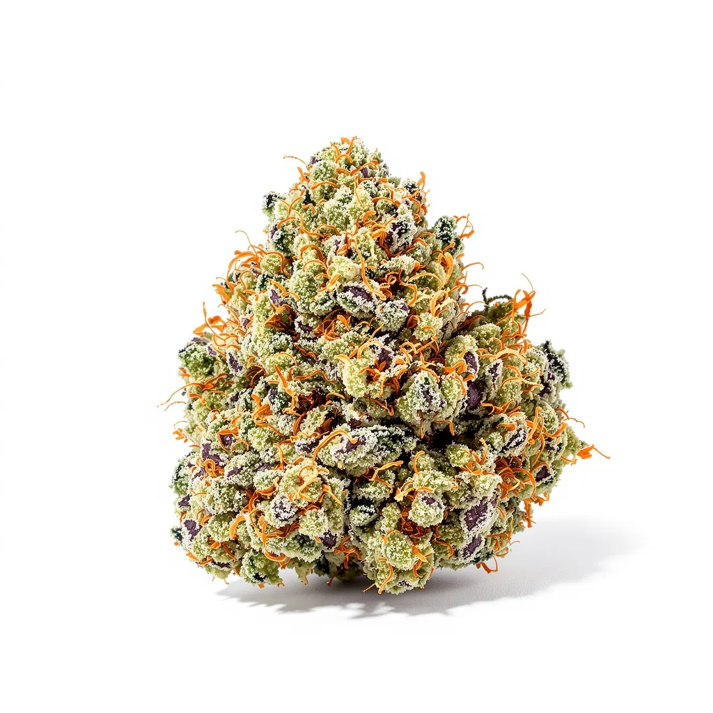 Tango 53% indica / 47% sativa — fleur avec trichomes visibles