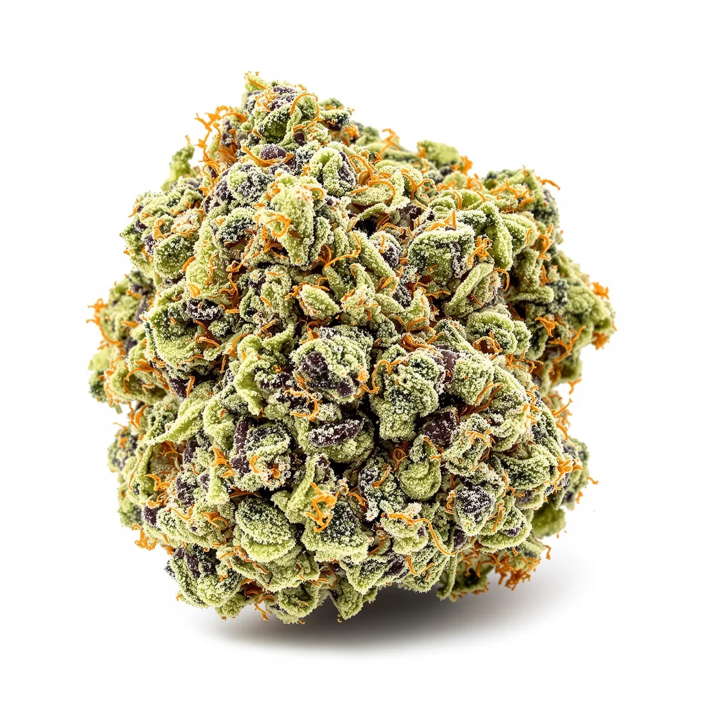 Tembo Kush 46% indica / 54% sativa — fleur avec trichomes visibles