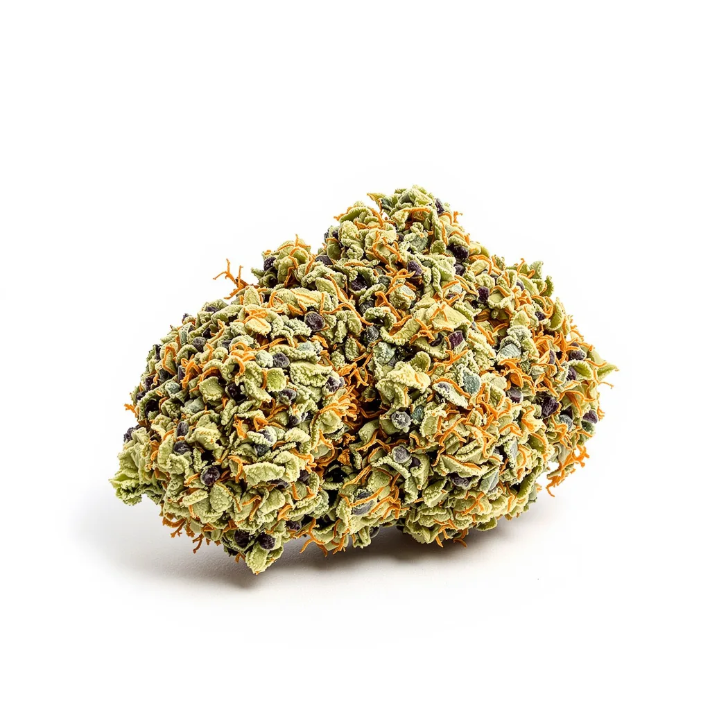 Tembo Kush 46% indica / 54% sativa — fleur avec trichomes visibles