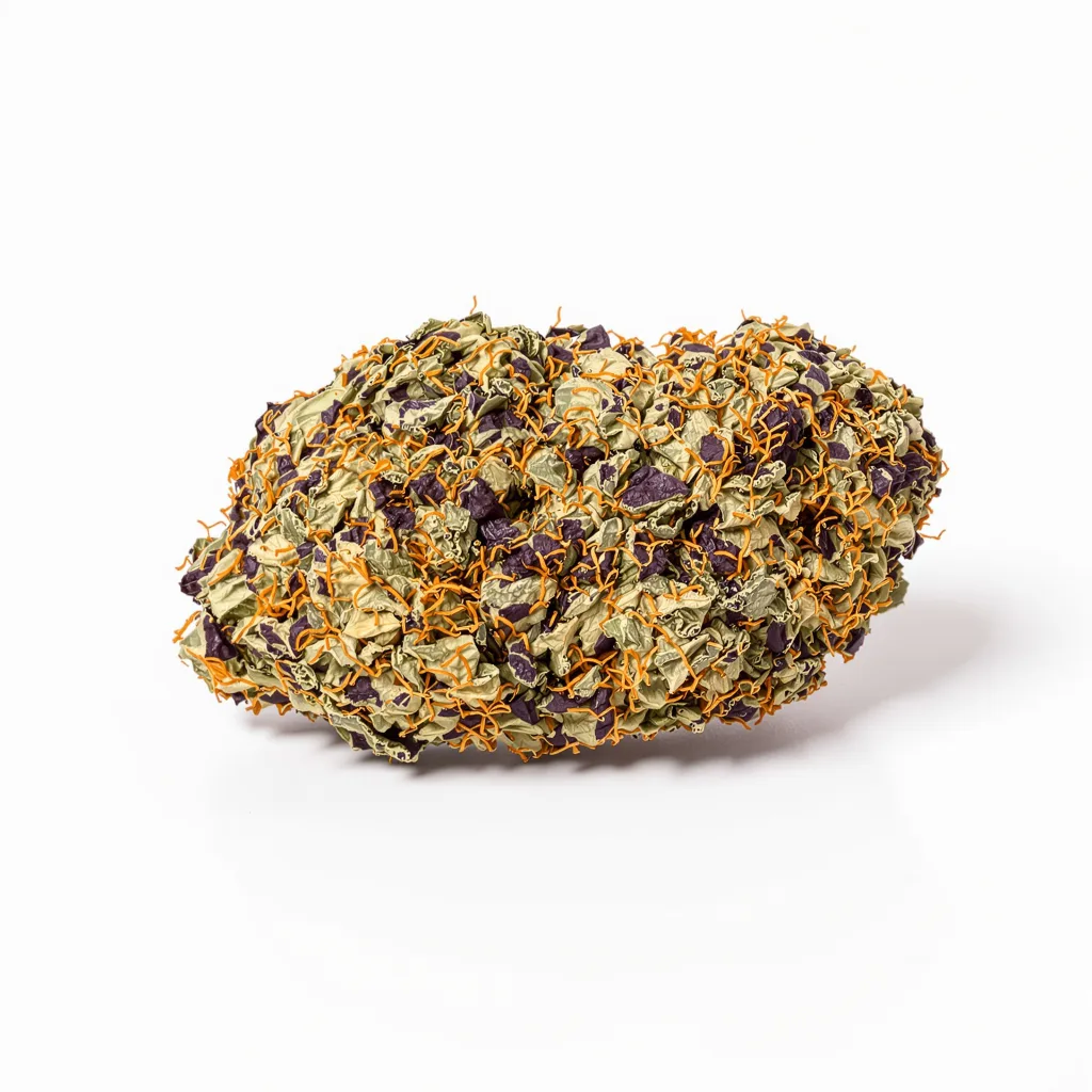Terminator OG 70% indica / 30% sativa — fleur avec trichomes visibles