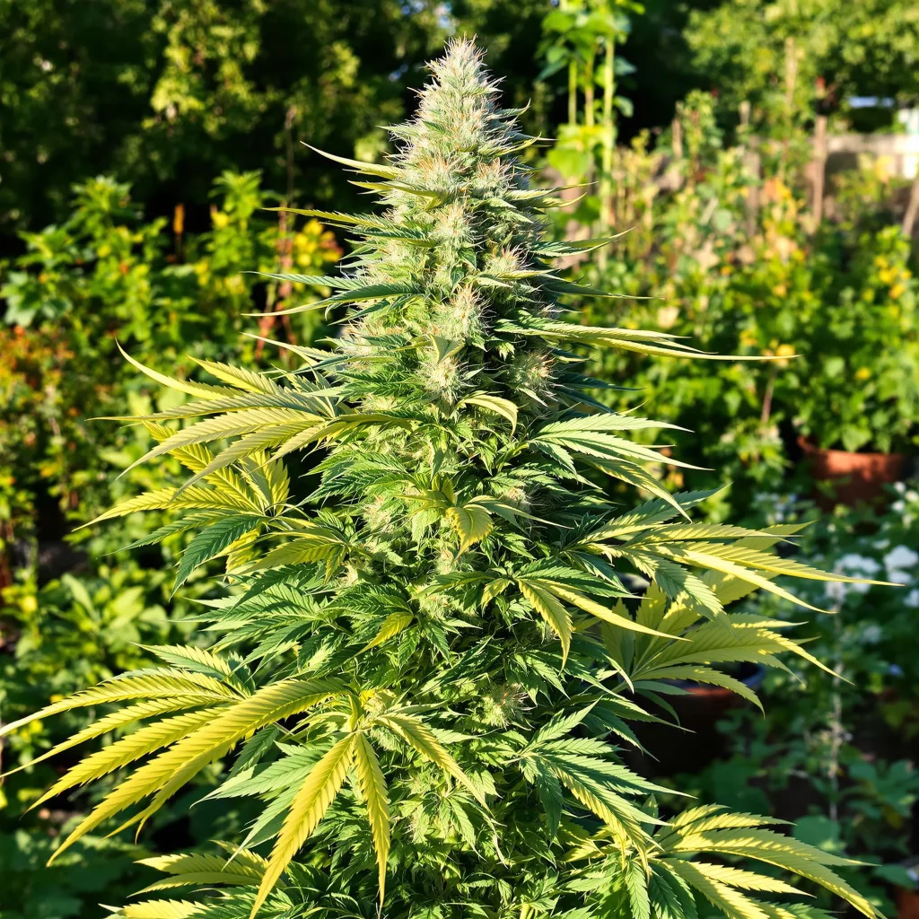 THC Bomb 60% indica / 40% sativa — fleur avec trichomes visibles
