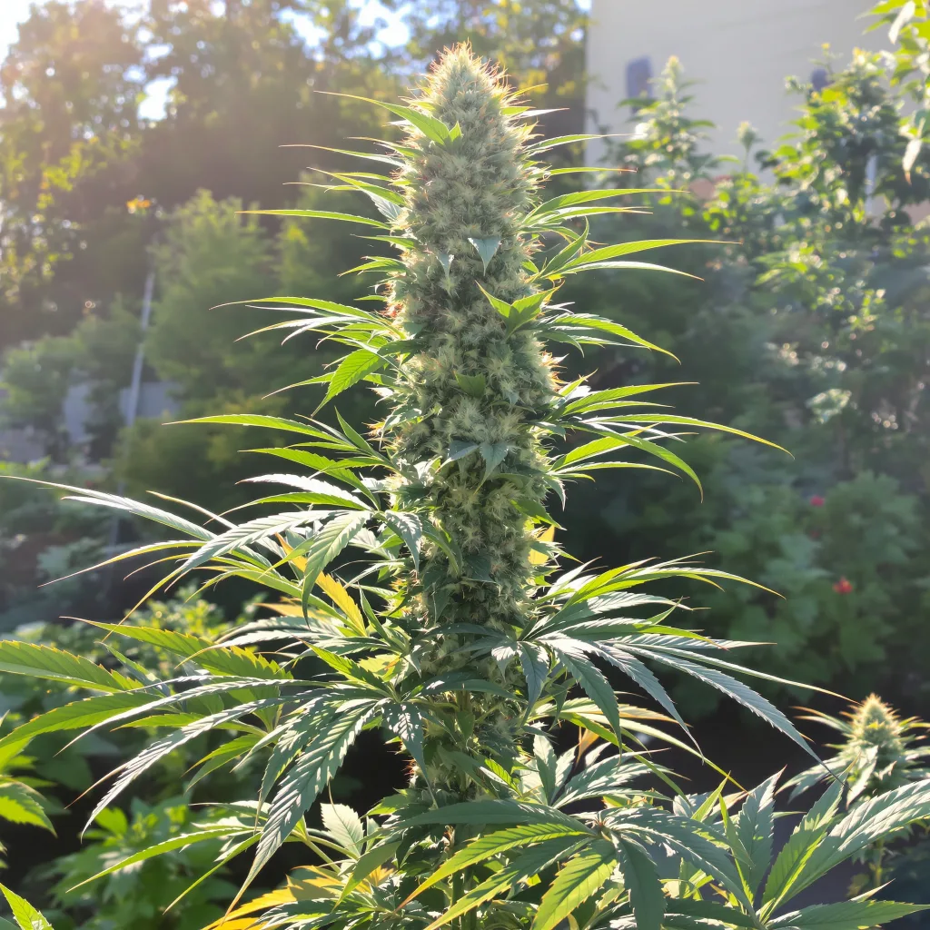 THC Bomb 60% indica / 40% sativa — fleur avec trichomes visibles