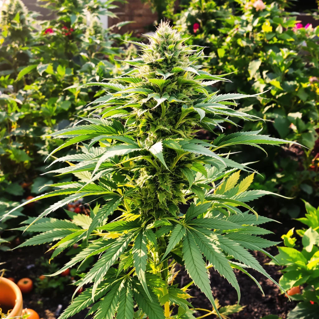 The Big Stink 85% indica / 15% sativa — fleur avec trichomes visibles