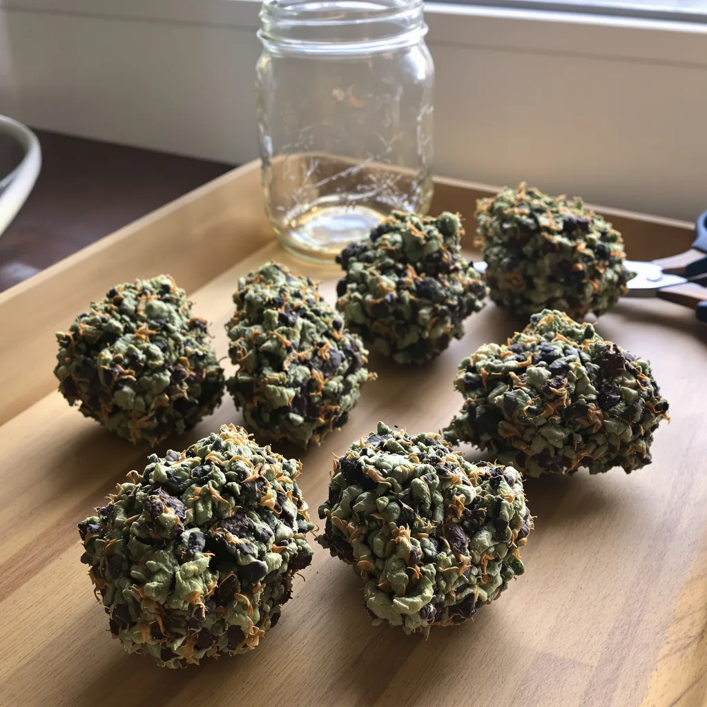 The Sister 77% indica / 23% sativa — fleur avec trichomes visibles