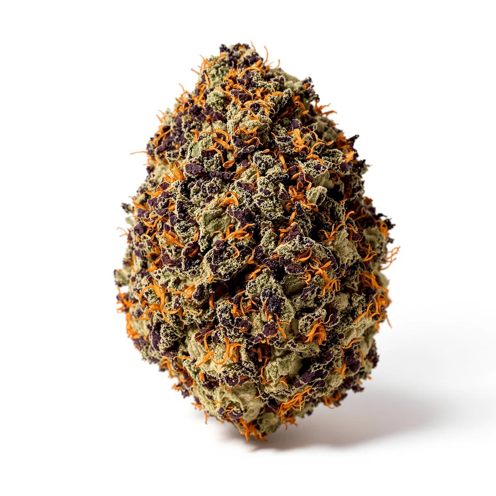 The Sister 77% indica / 23% sativa — fleur avec trichomes visibles
