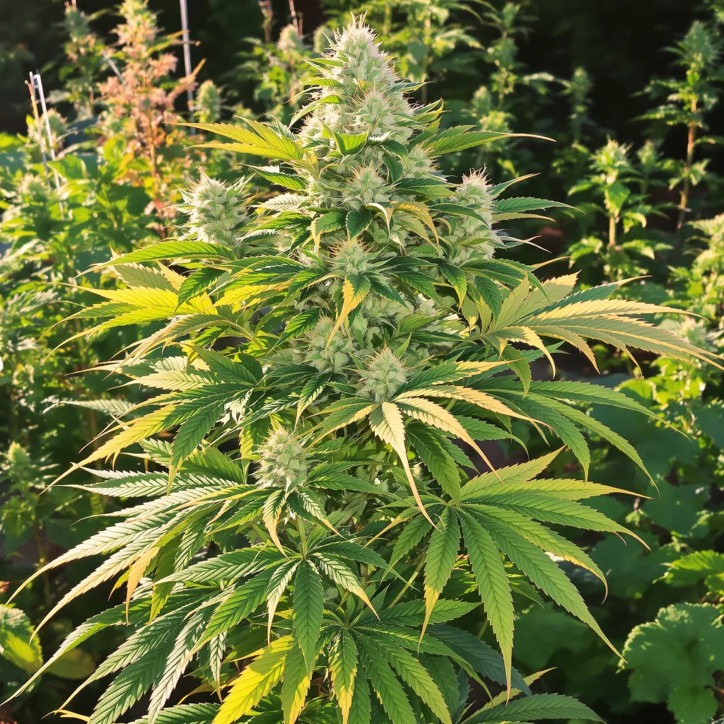 The Sister 77% indica / 23% sativa — fleur avec trichomes visibles