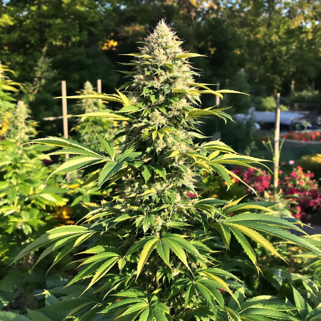 Tiger’s Milk 48% indica / 52% sativa — fleur avec trichomes visibles