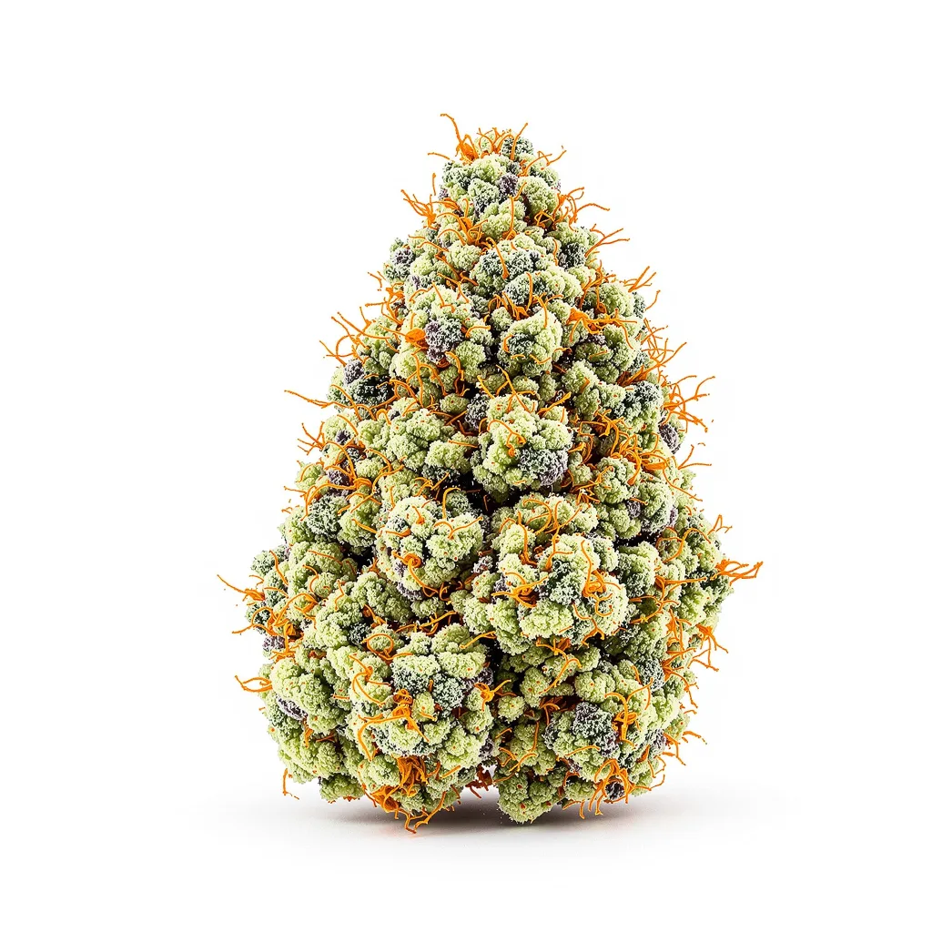 Tiger’s Milk 48% indica / 52% sativa — fleur avec trichomes visibles