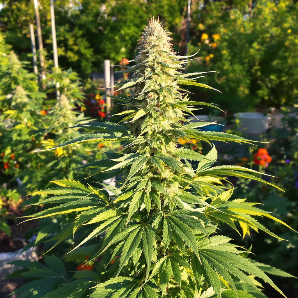 Tiger Woods 47% indica / 53% sativa — fleur avec trichomes visibles
