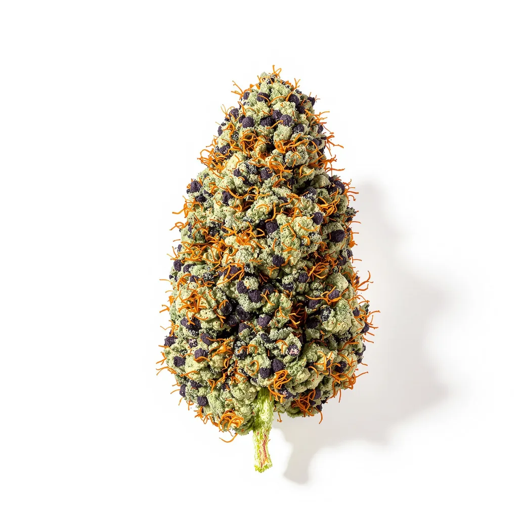 Tigermelon 77% indica / 23% sativa — fleur avec trichomes visibles