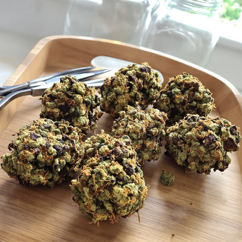Tigermelon 77% indica / 23% sativa — fleur avec trichomes visibles