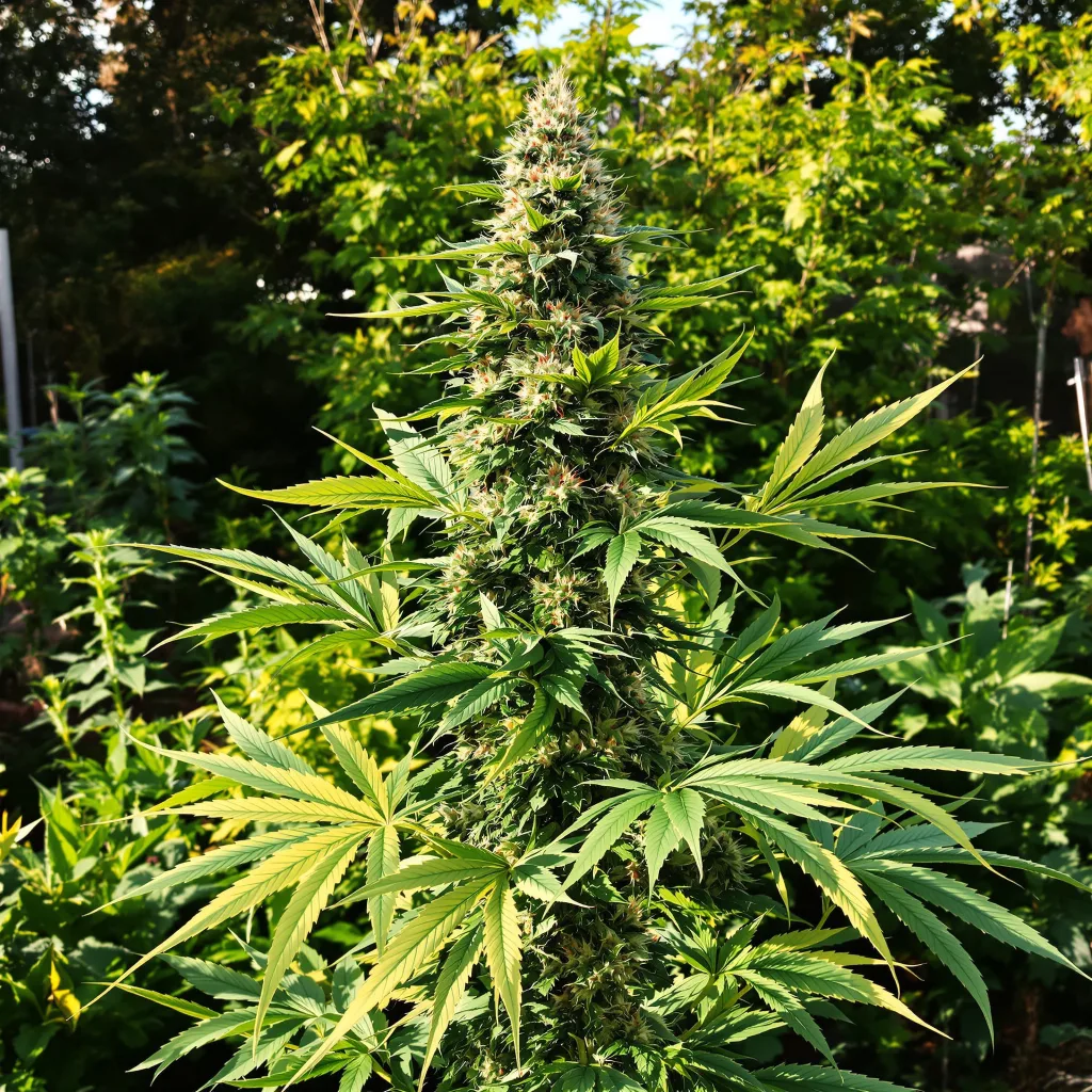 Trainwreck 40% indica / 60% sativa — fleur avec trichomes visibles
