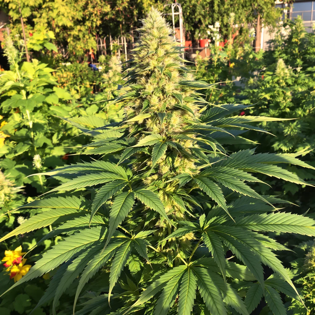Triangle Kush 70% indica / 20% sativa — fleur avec trichomes visibles
