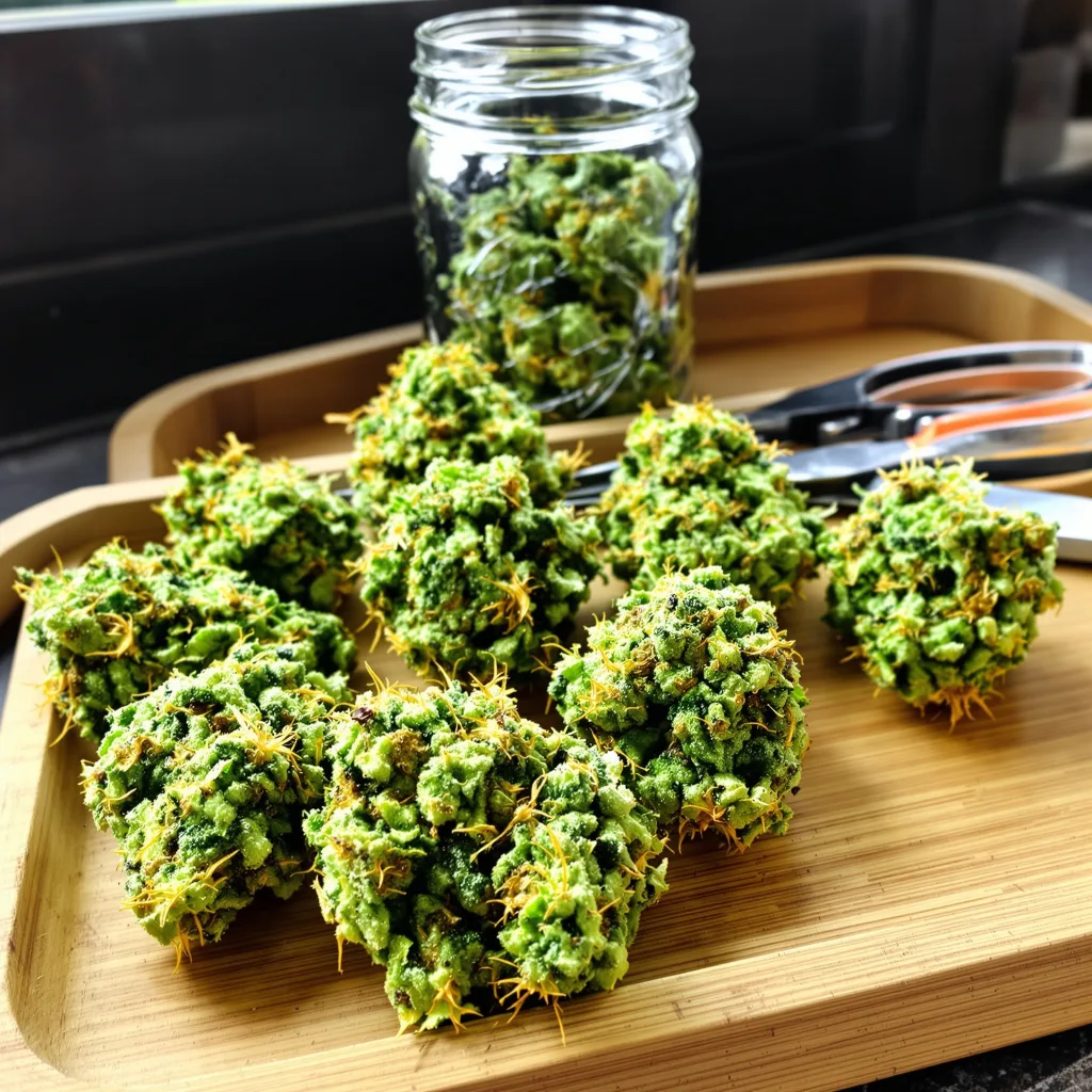 Tropic Thunder 15% indica / 85% sativa — fleur avec trichomes visibles