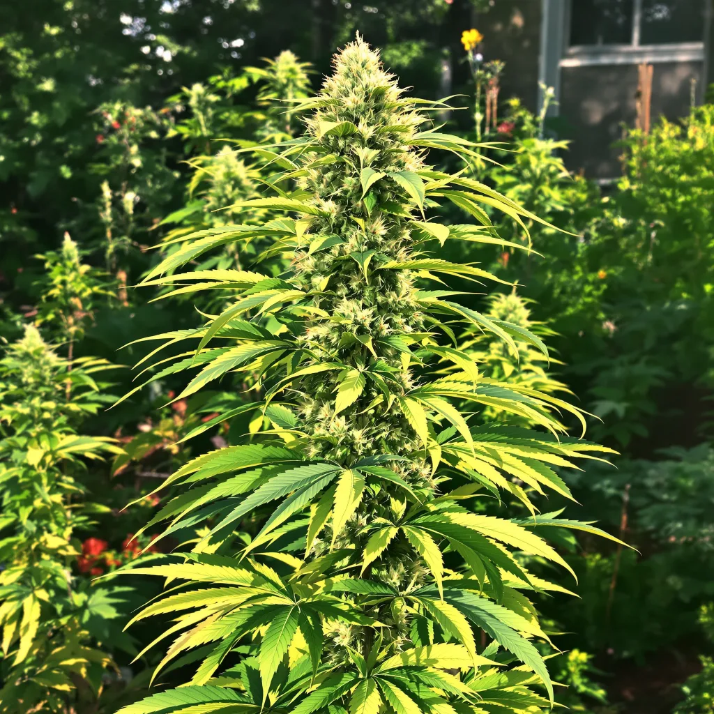 Tropic Thunder 15% indica / 85% sativa — fleur avec trichomes visibles