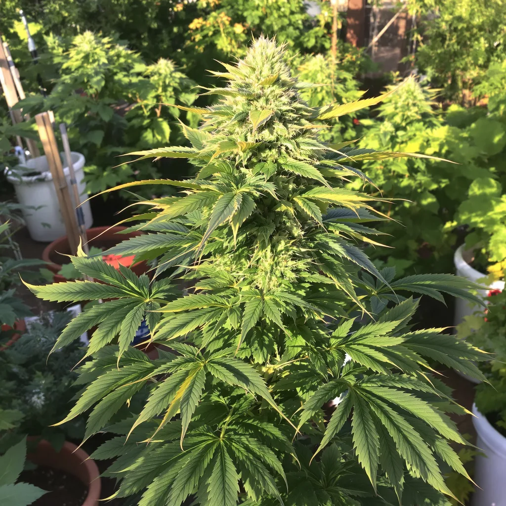 Tuna Kush 70% indica / 30% sativa — fleur avec trichomes visibles