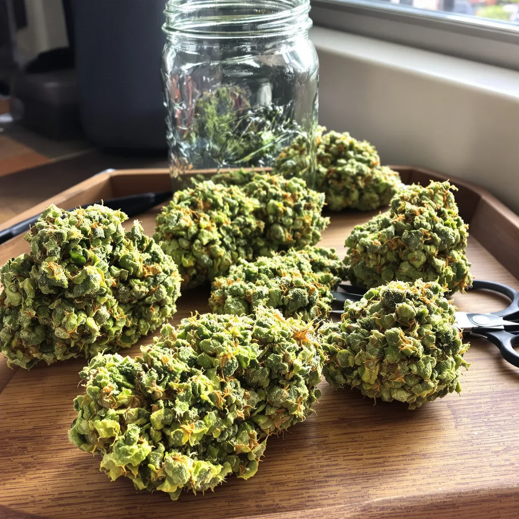 Turbo Mind Warp 20% indica / 80% sativa — fleur avec trichomes visibles