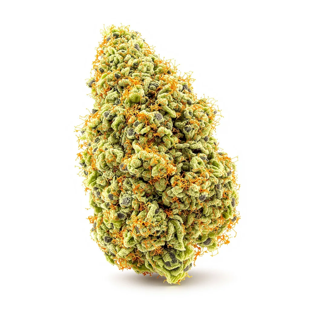 Turbo Mind Warp 20% indica / 80% sativa — fleur avec trichomes visibles