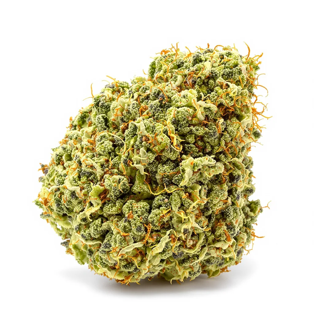 Tutankhamon 12% indica / 88% sativa — fleur avec trichomes visibles